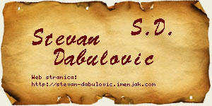 Stevan Dabulović vizit kartica